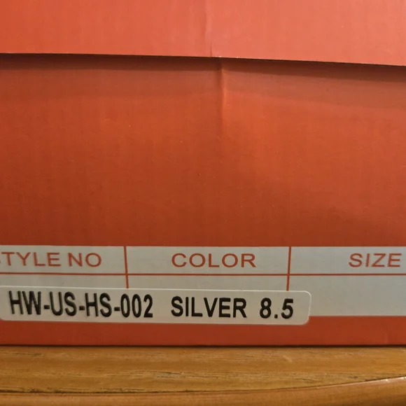 1 Pair Hingswink Silver Sparkly Platform Sandals Chunky Block Heel Size 8.5 - Picture 9 of 16